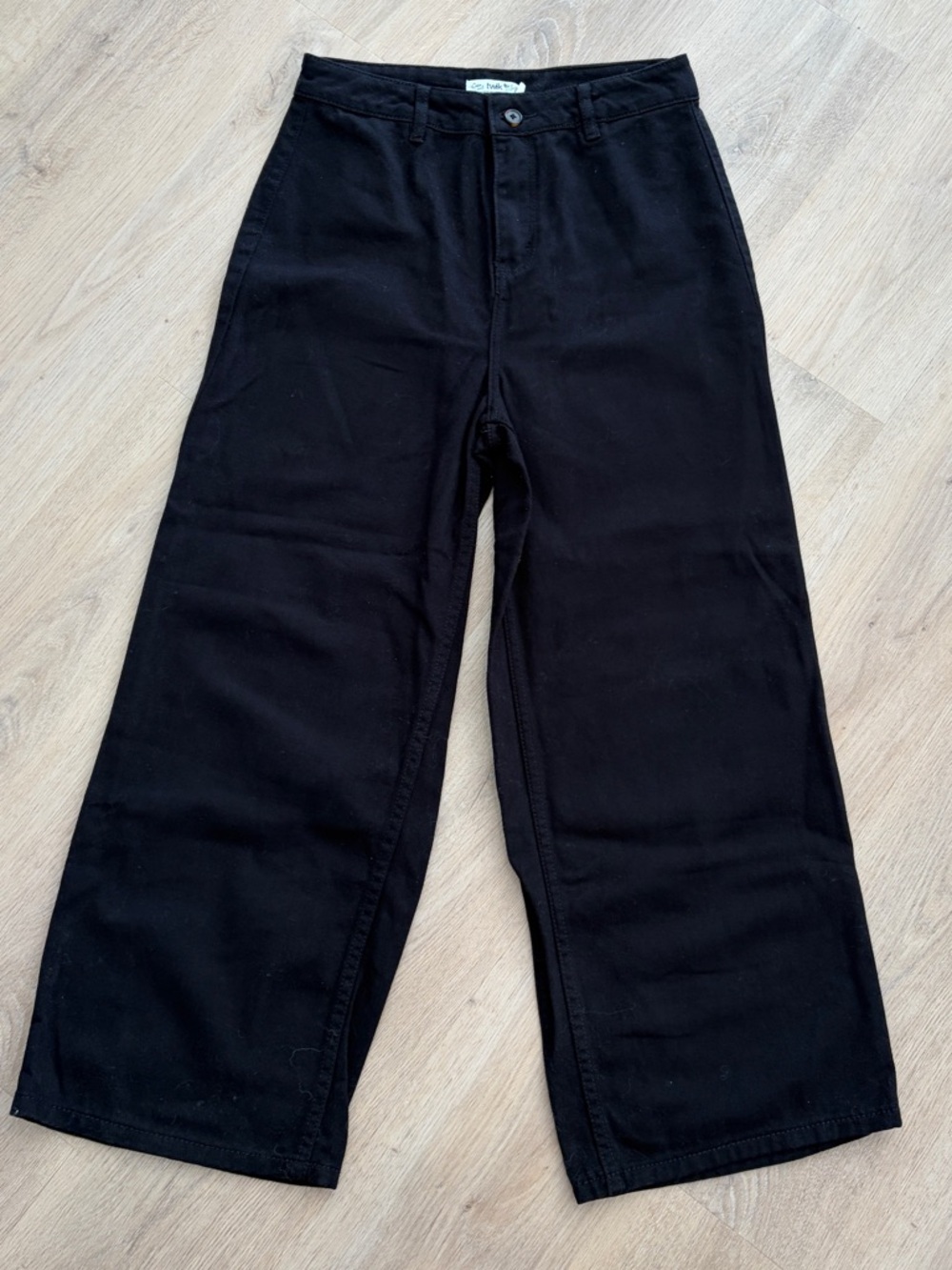 Twik Black High-Waisted Cotton Pants Cropped Size 29